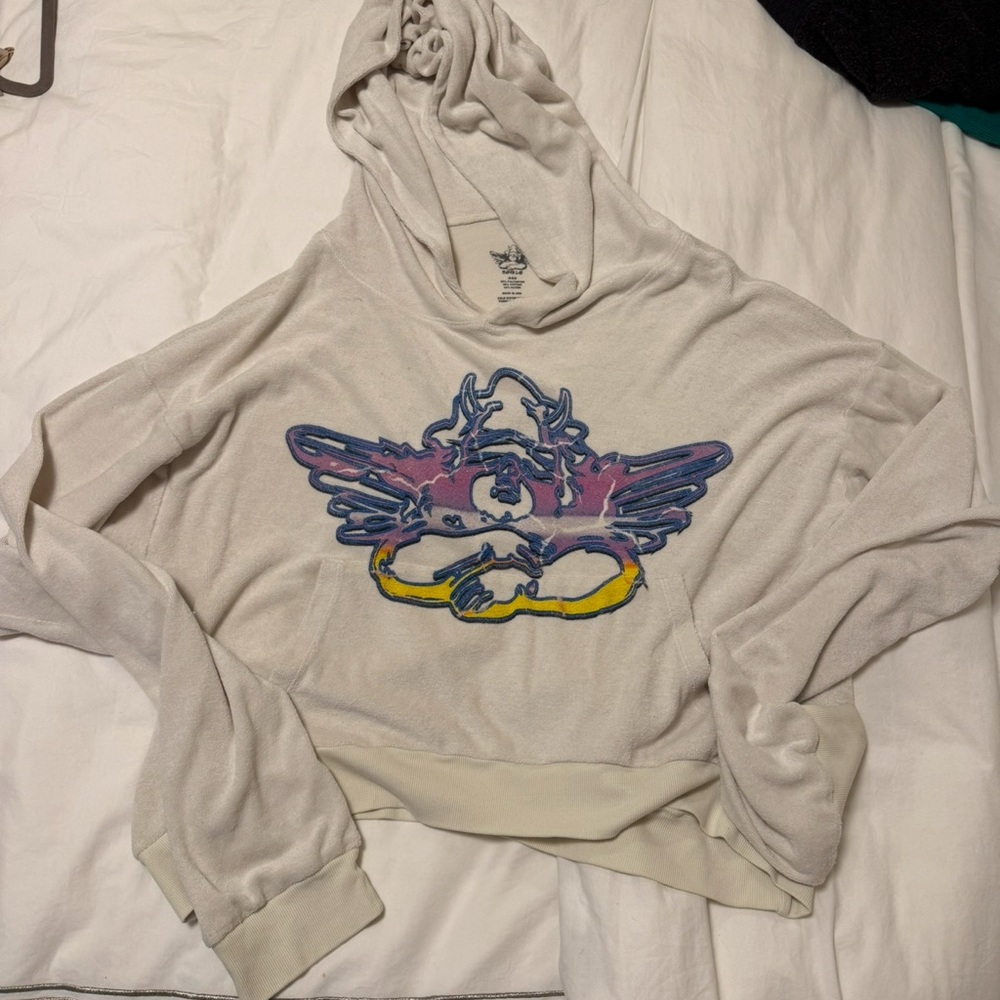 Boys Lie Cream Graphic Crop Hoodie